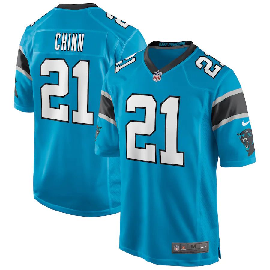 Men Carolina Panthers 21 Jeremy Chinn Nike Blue Game Player NFL Jersey